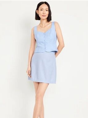 Baby blue linen skirt